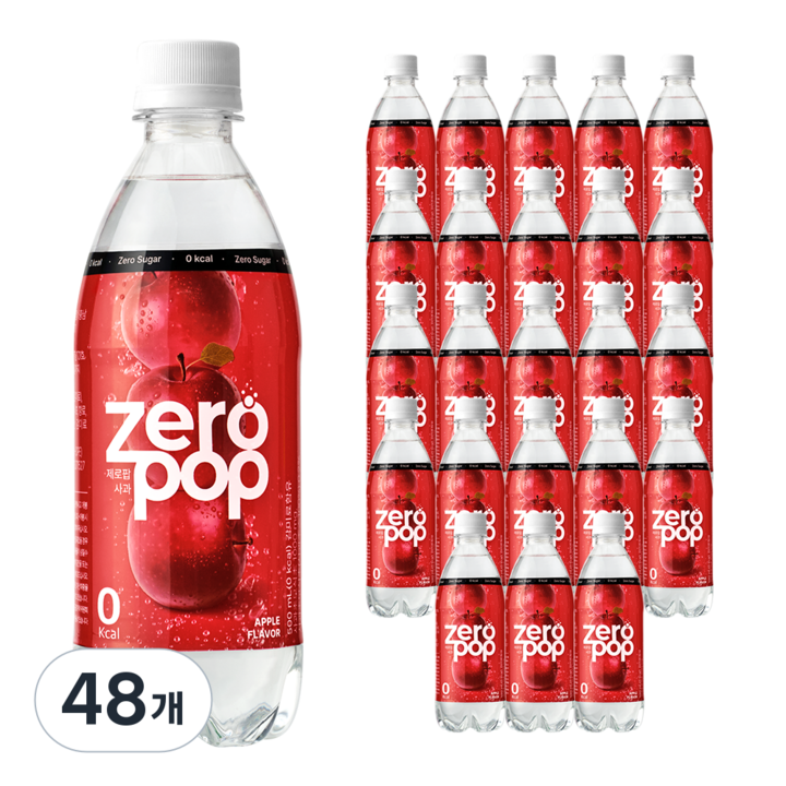 잇더핏 제로팝 사과맛 애사비소다 제로 탄산음료, 48개, 500ml