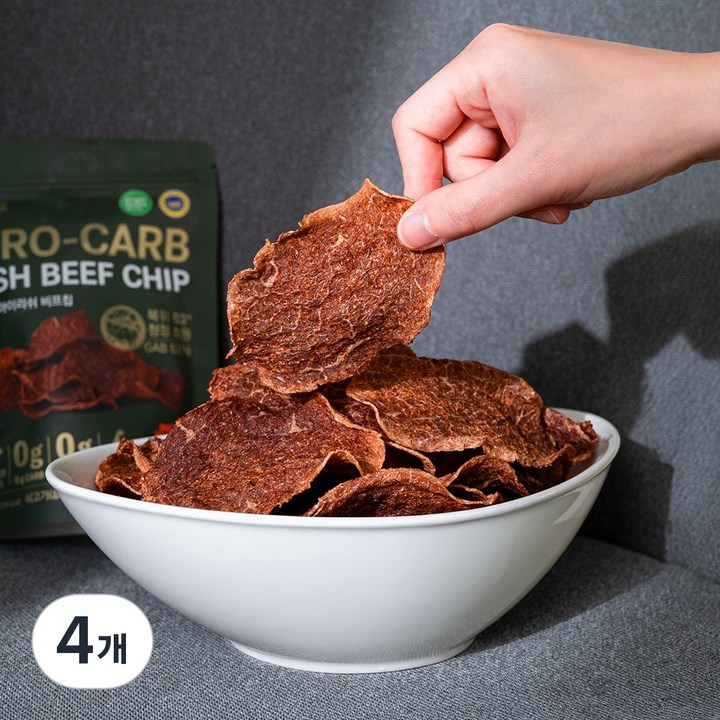 소고기칩 목초우 저염 고단백 유아용 아일랜드목초우 케이미트, 4개, 30g