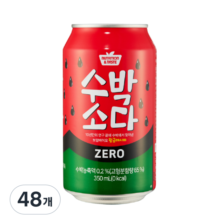 보람바이오 수박소다 제로(뚱뚱), 48개, 350ml