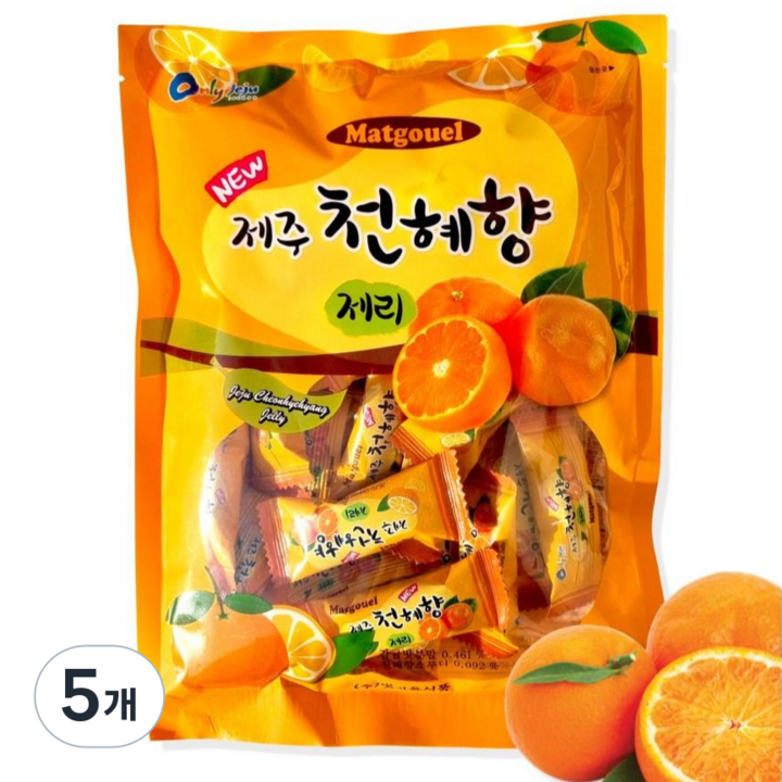 제주 천혜향 제리 감귤 젤리 제주기념품 제주도여행선물, 5개, 300g