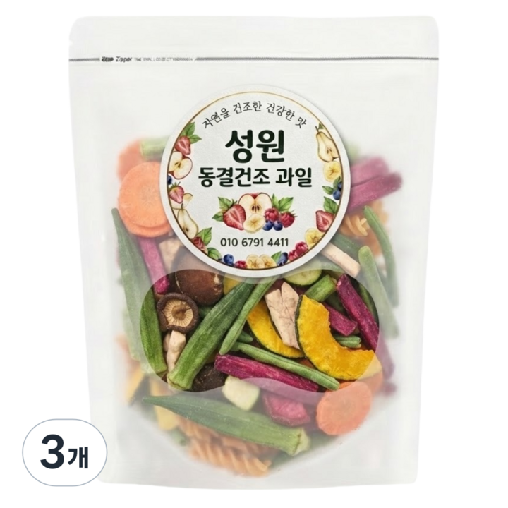 [직수입]성원 동결건조 야채 믹스칩, 3개, 500g