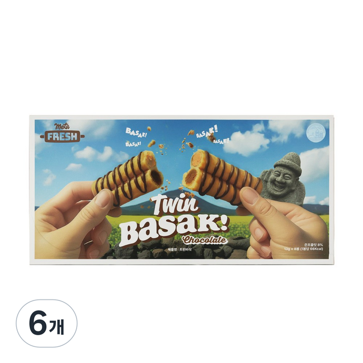 제주 트윈바삭 초코, 6개, 104g