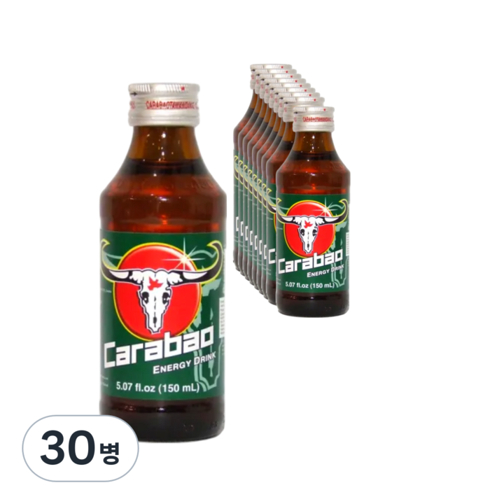 카라바오 에너지드링크 병 Carabao Thailand energy drink Bottled 10개, 30병, 150ml