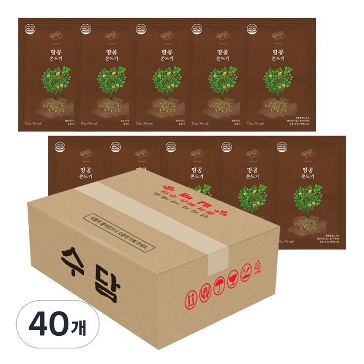 땅콩쫀드기 국내산 곡물 수담쫀드기, 40개, 220g