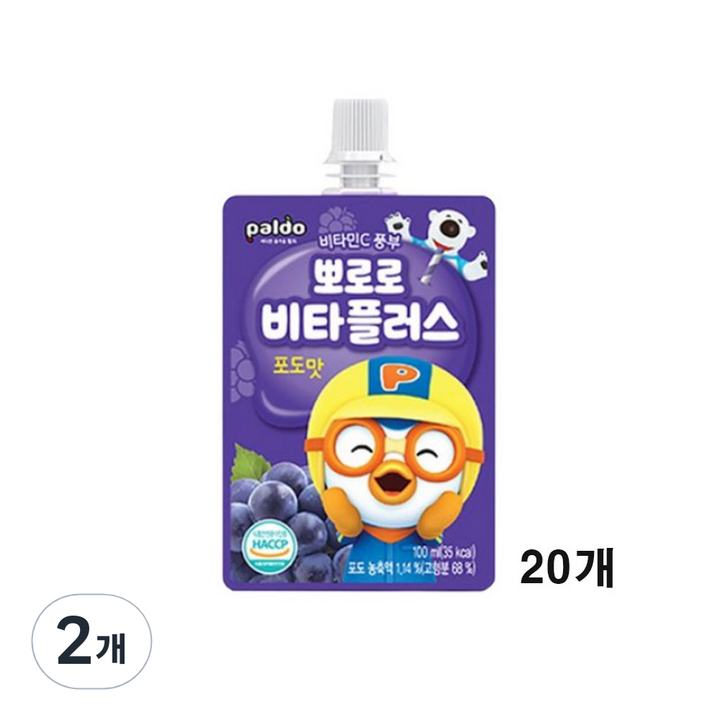 팔도 비타플러스 포도맛, 100ml, 2개