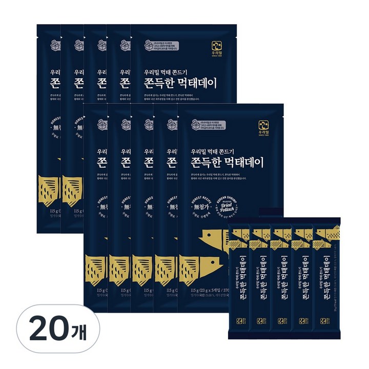 우리밀 쫀득한 먹태데이 (국산 먹태쫀드기), 115g, 20개