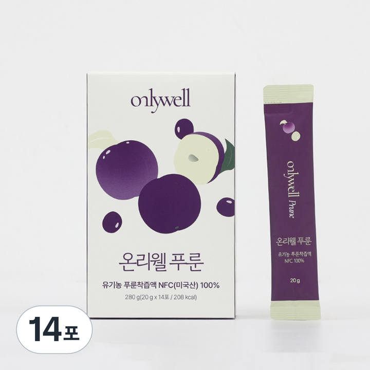 온리웰 소엘린 푸룬 고농축 앰플 유기농 NFC, 70개, 20ml