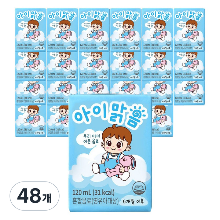 일화 아이맑음 우리아이 이온음료, 120ml, 48개