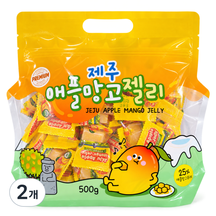 새콤달콤 제주 애플망고젤리, 2개, 500g