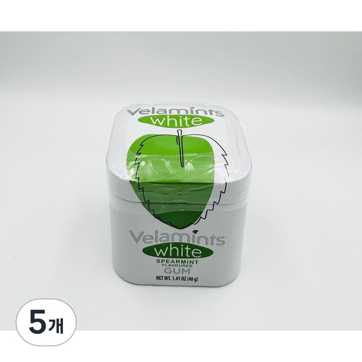 벨라민츠 화이트 스피어민트향 껌 틴케이스, 5개, 40g