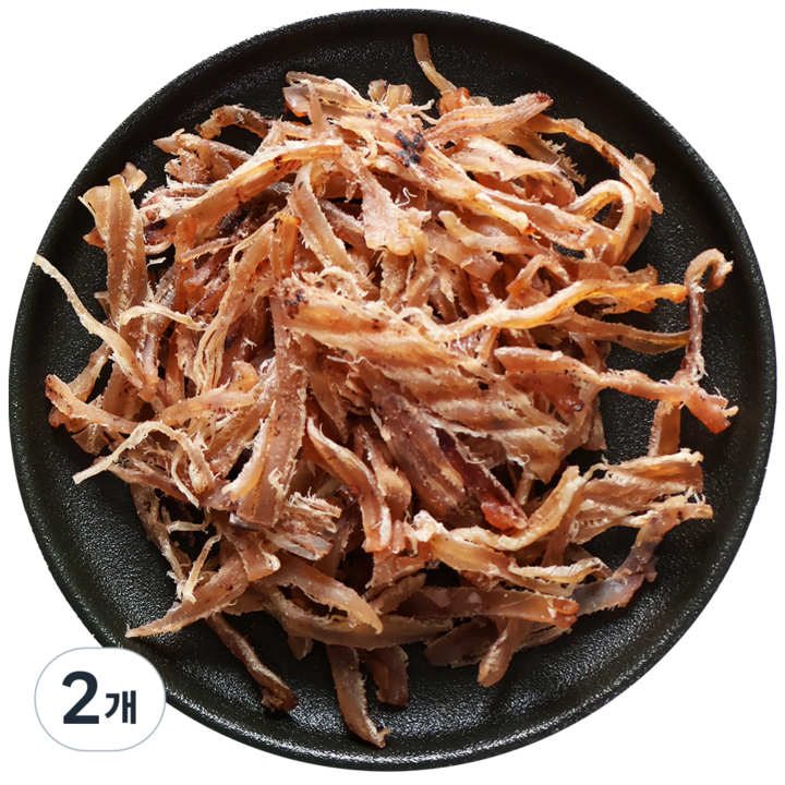 쫄깃한 오징어채 오징어포 오징어 슬라이스 맥주안주 술안주, 100g, 2개