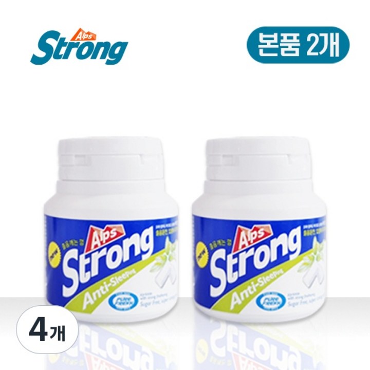 알프스스트롱 무설탕 자일리톨 졸음깨는 껌 본품, 4개, 54g