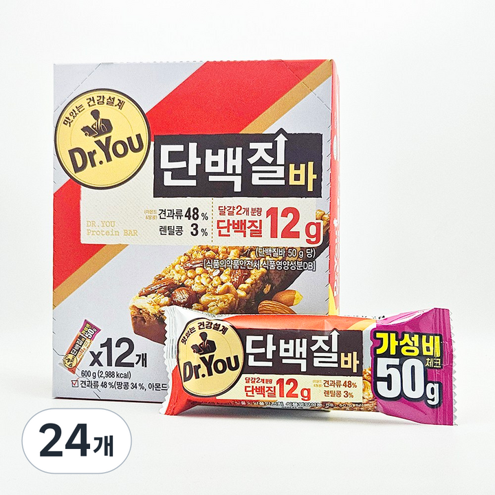 닥터유 단백질바 주머니쏙, 50g, 24개