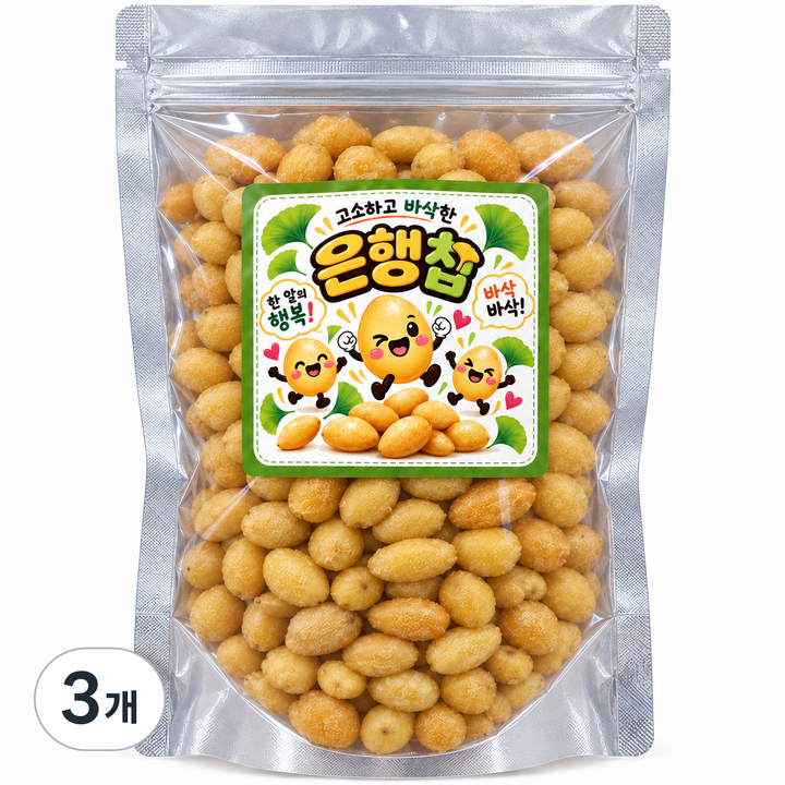 해진유통 은행칩 바삭 고소 간식, 3개, 250g
