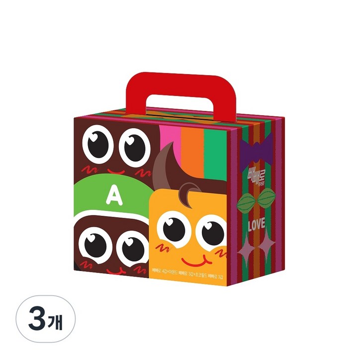 26년 혼합 빼빼로 10갑 SET (초코+아몬드+초코필드), 415g, 3개