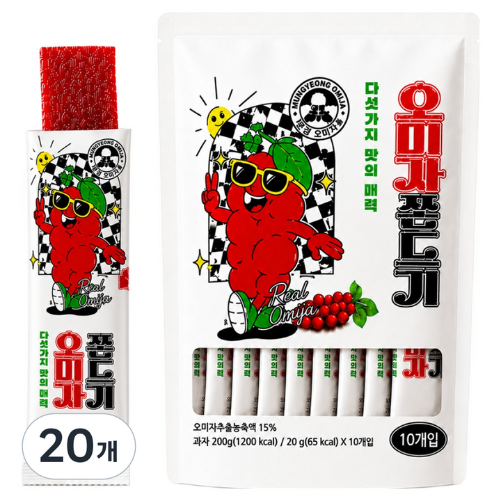 피크팜 문경 자일로스 오미자 청 쫀드기, 20개, 20g
