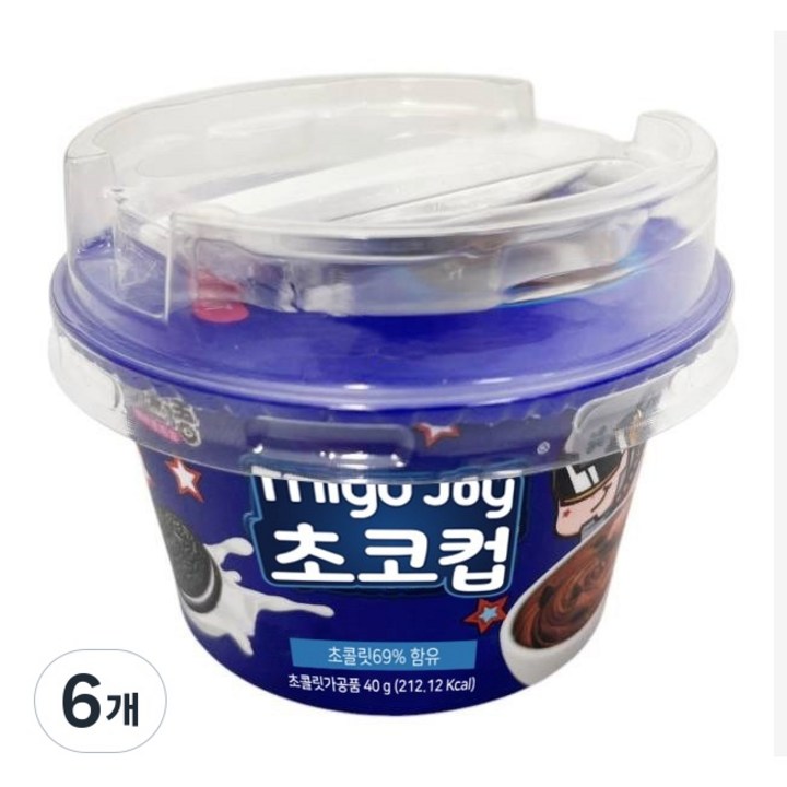 선우글로벌 미유조이 초코컵 초콜릿, 6개, 40g