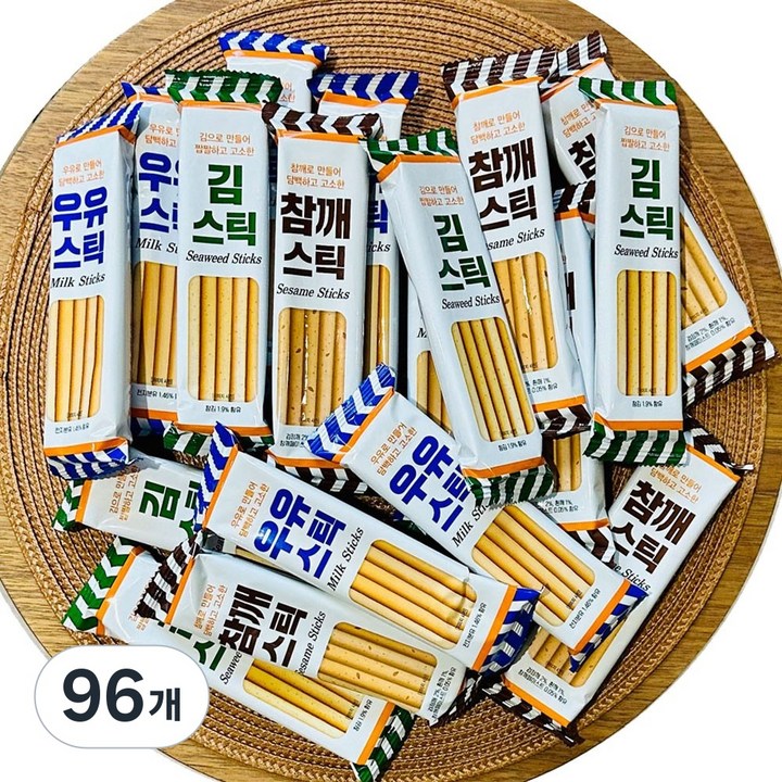 ANYTHING 과자 3종 고소한 막대과자 추석선물박스, 16g, 96개