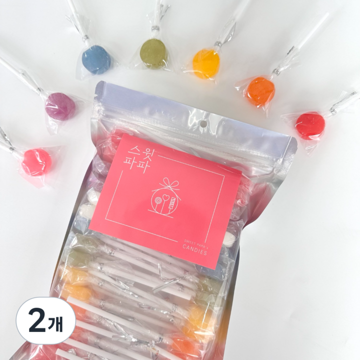 스윗파파 수제사탕 수제캔디 막대사탕 베이비팝, 150g, 2개