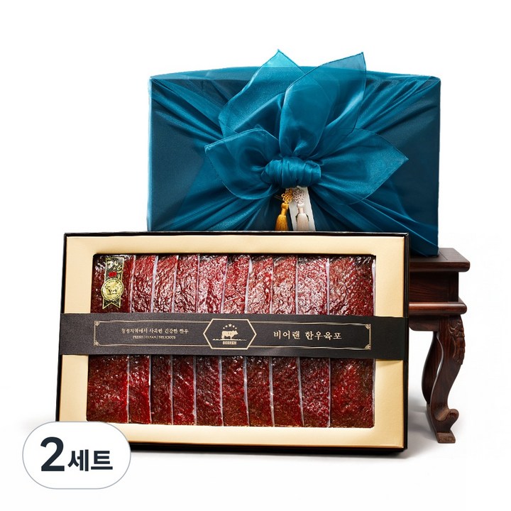 한우 1+ 육포선물세트, 600g, 2세트, 에메랄드블루