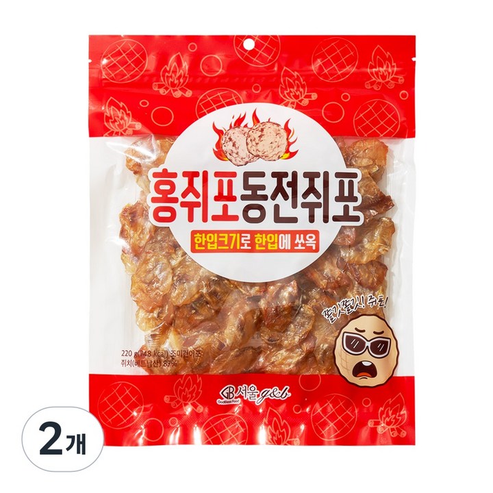 홍쥐포 동전쥐포, 2개, 200g