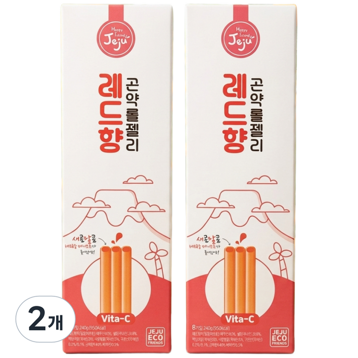제주 곤약 롤젤리 레드향 간식 제주도기념품, 2개