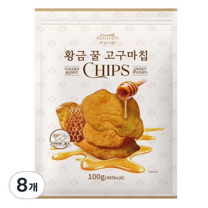 동일식품 황금 꿀 고구마칩 소포장 간식, 8개, 100g