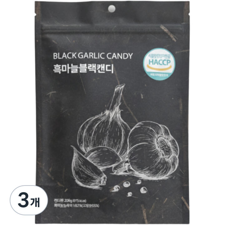 이안오름 흑마늘블랙캔디 개별포장 시니어, 3개, 209g