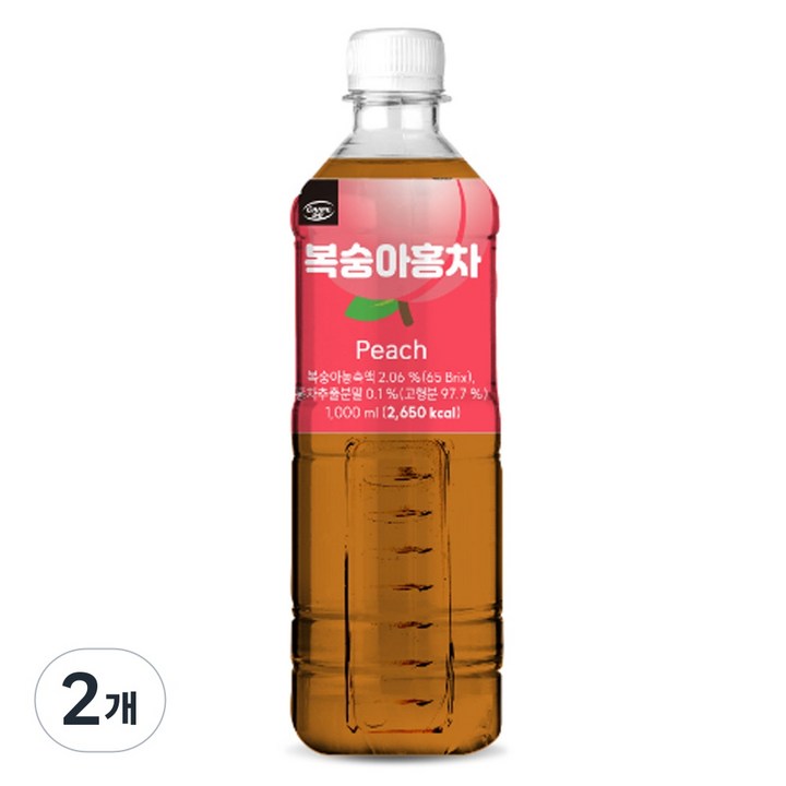 대호 카르페데이 복숭아홍차 액상, 1L, 2개