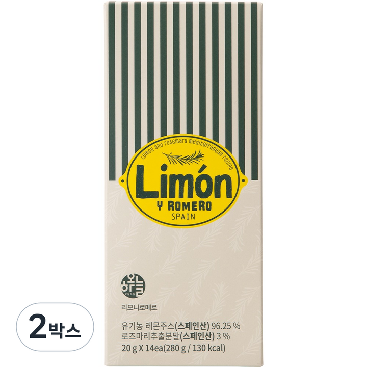 파마블렌드 유기농 레몬즙 원액 스틱 NFC 100% 착즙 14p 280g, 2박스