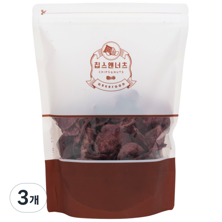 [칩스앤너츠] 자색고구마칩 코팅, 3개, 200g
