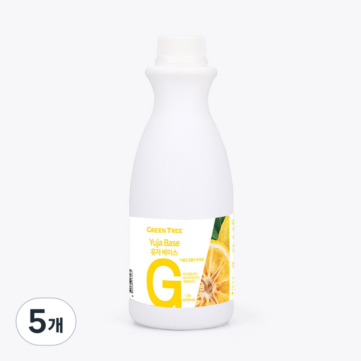 그린트리 유자 에이드 베이스, 5개, 1.2kg