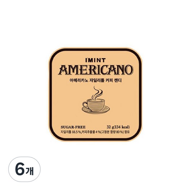 아이민트 아메리카노 자일리톨 커피캔디, 6개, 32g