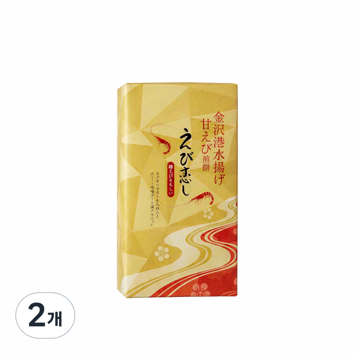 [추석선물]히노데야제과 에비코이시 새우 센베이 저염 쌀과자, 76g, 2개