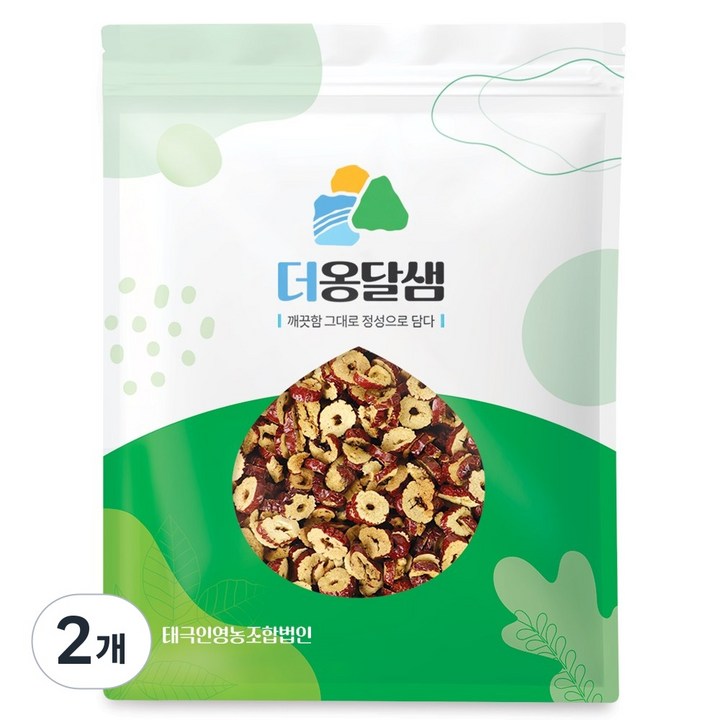 더옹달샘 깨끗하게 말린 대추칩 1kg 대추슬라이스 대추과자, 2개