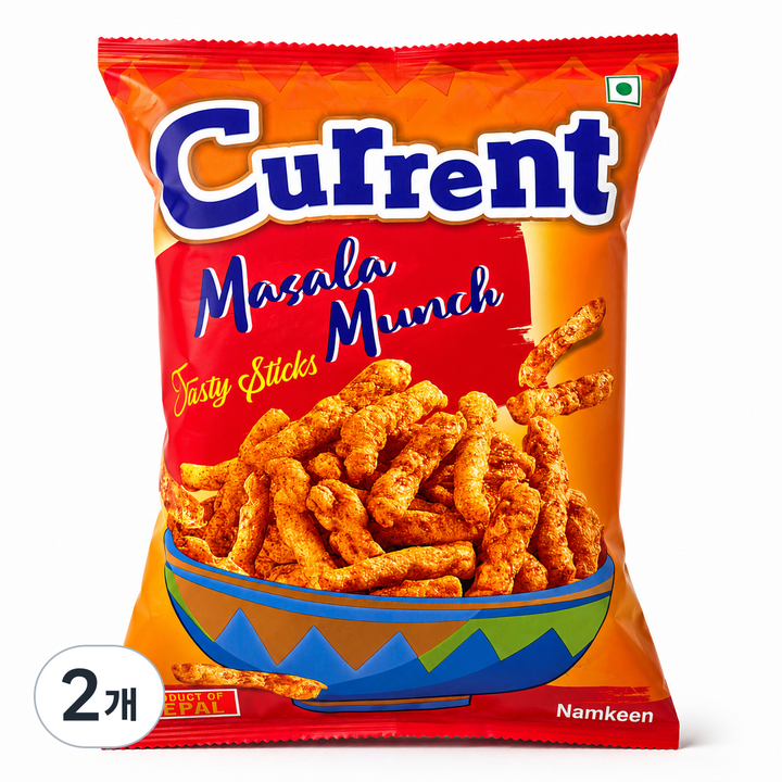 Current Masala Munch Sticks 커렌트 마살라 먼치 스틱 네팔Nepal, 2개, 80g
