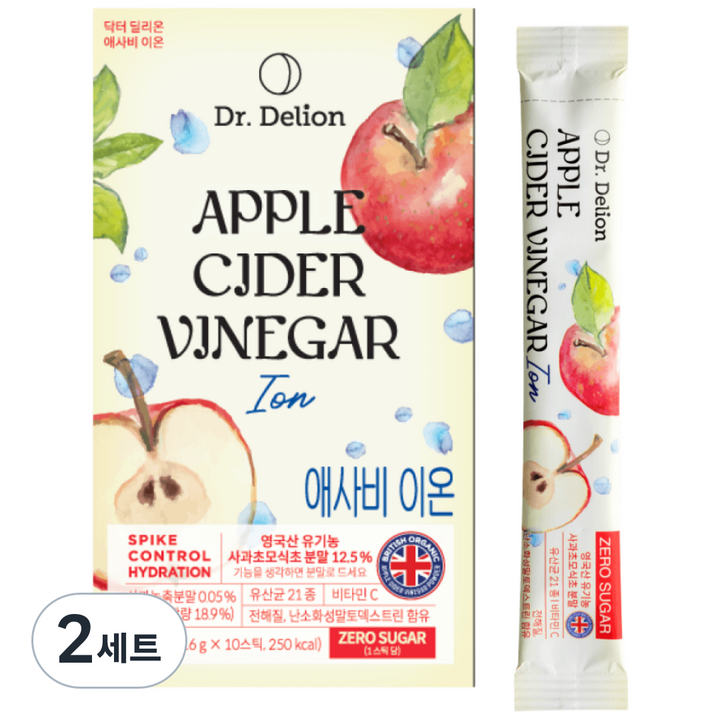 닥터딜리온 애사비 이온 1BOX / 물에타먹는 전해질 이온 음료 애사비 수분보충 제로칼로리, 2세트, 160g