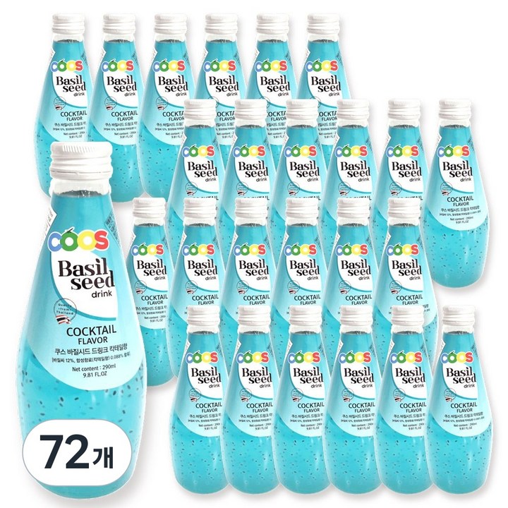 쿠스 바질시드 드링크 칵테일향, 72개, 290ml