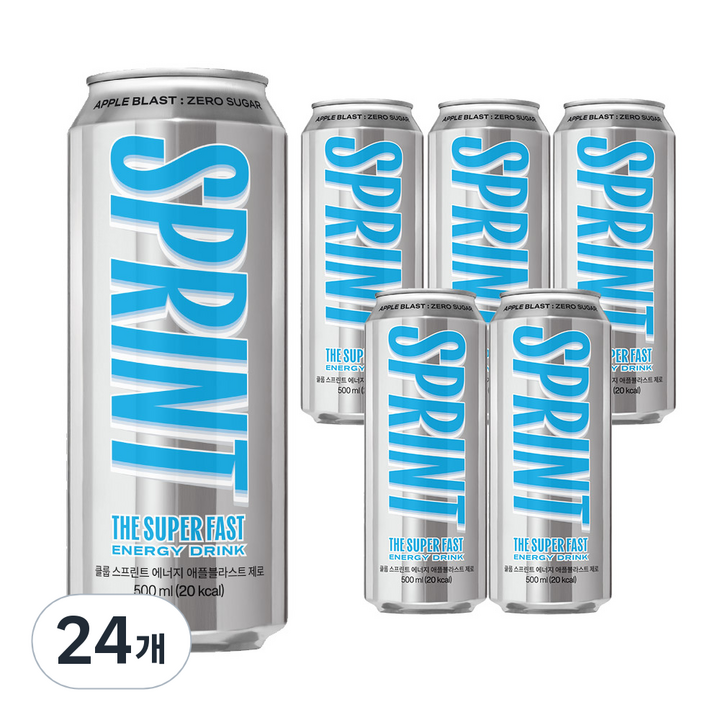 클룹 스프린트 에너지 애플블라스트 제로 고카페인, 500ml, 24개
