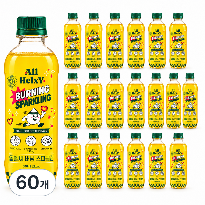 올헬씨 버닝 스파클링 제로, 60개, 340ml
