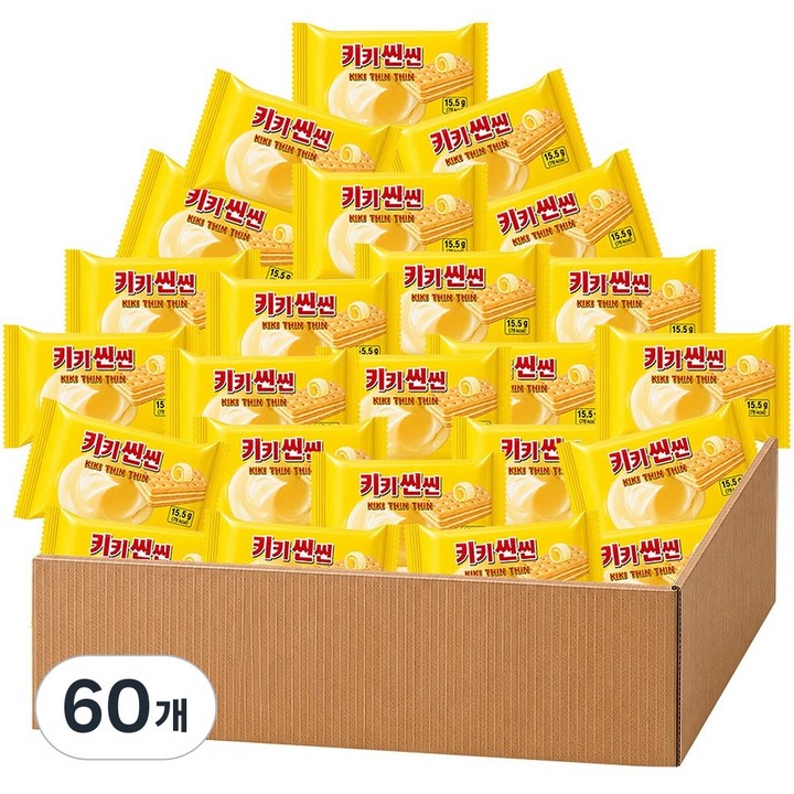 키키씬씬 한입 크림샌드 크래커 개별포장, 60개, 15.5g