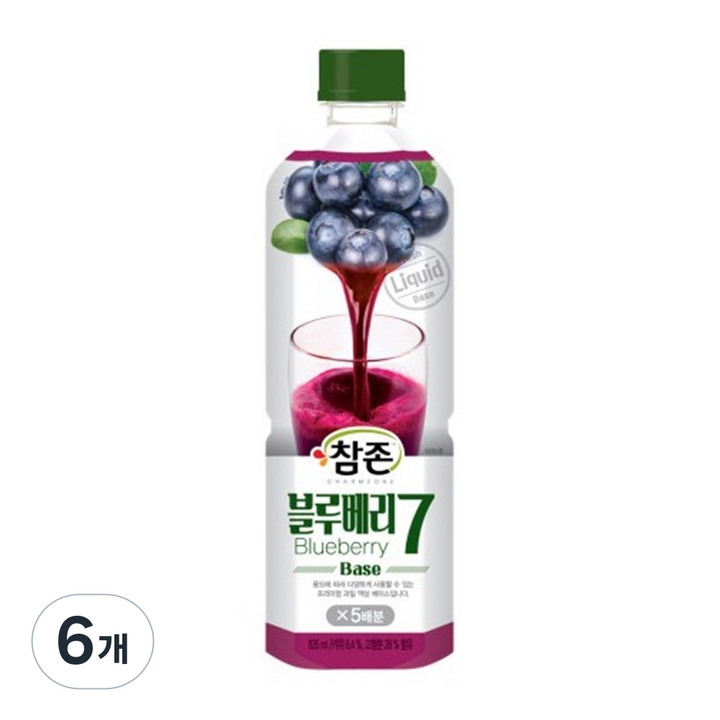 참존식품 블루베리7 원액 주스, 6개, 835ml