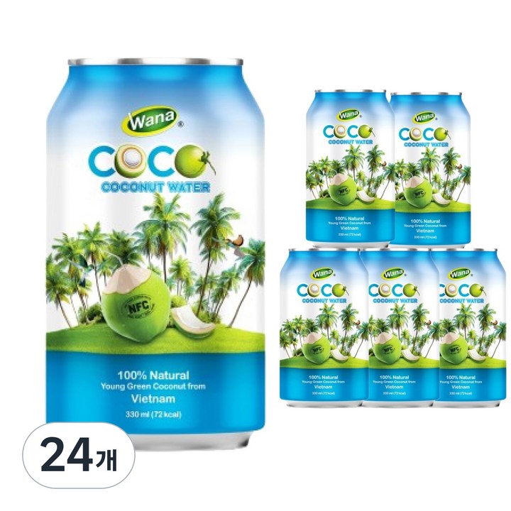 와나 NFC 100% 천연코코넛워터, 24개, 330ml