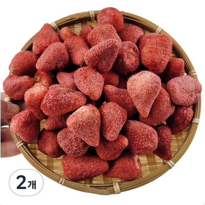 주5일 보존료 화학첨가물 제로 무첨가 동결건조 딸기, 2개, 300g