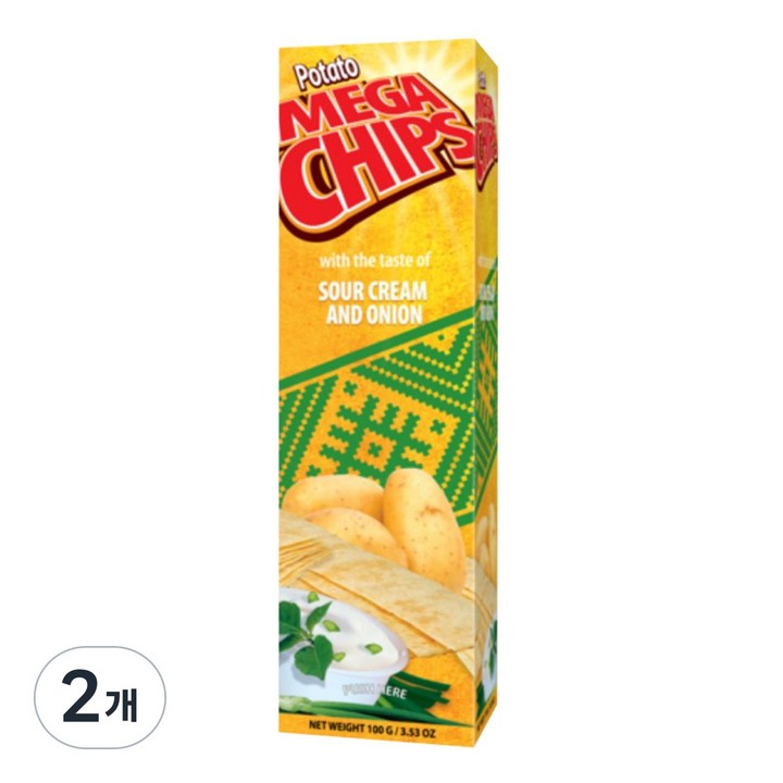 메가칩스 포테이토칩 골라담기 (사우어크림 앤 어니언), 100g, 2개