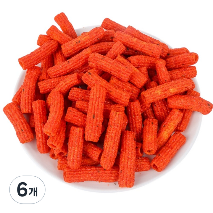 [떡볶이 소스 그대로] 20년전통 뻥튀기곡물나라 쌀떡볶이과자 매운맛 간편 간식, 6개, 170g