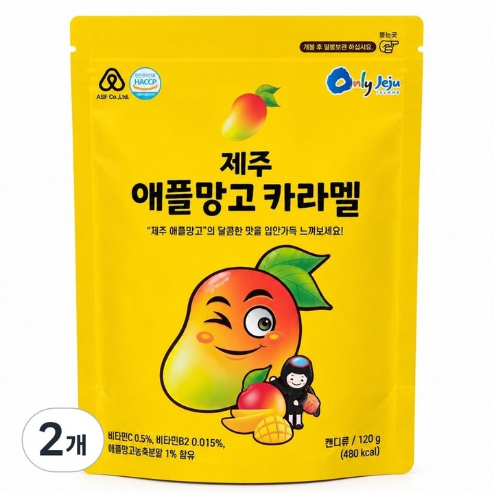 제주 애플망고 카라멜, 2개, 120g