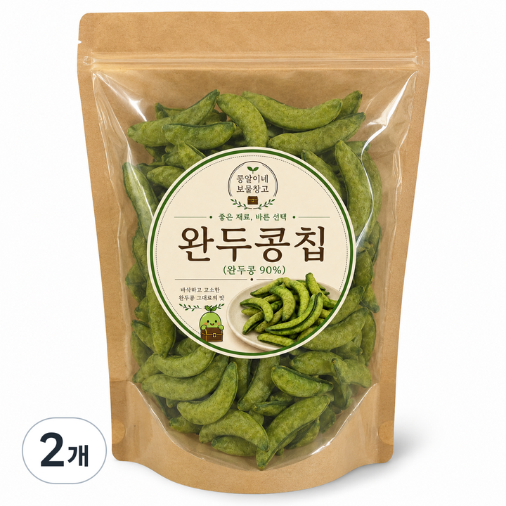 [콩알이네] 달콤바삭 완두콩칩, 2개, 200g