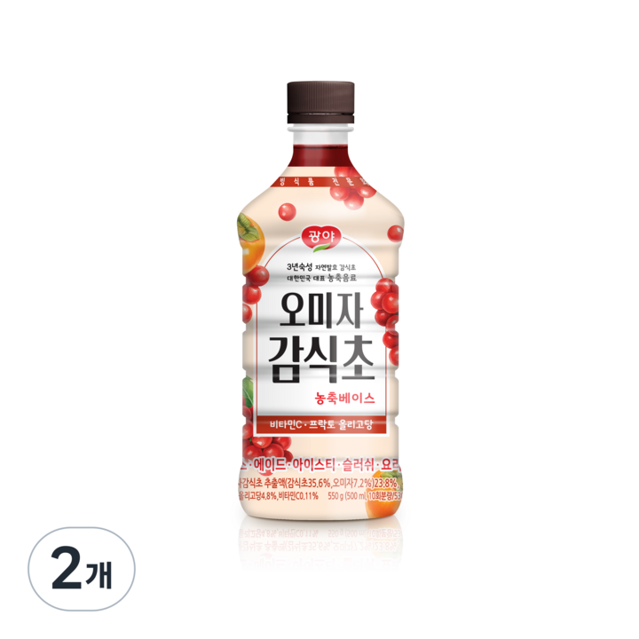 광야식품 오미자감식초 음용식초 농축액 발효식초 권선스파클, 500ml, 2개