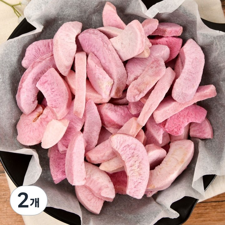 건 과일 핑크 100% 동결건조 과일 복숭아 칩, 2개, 100g